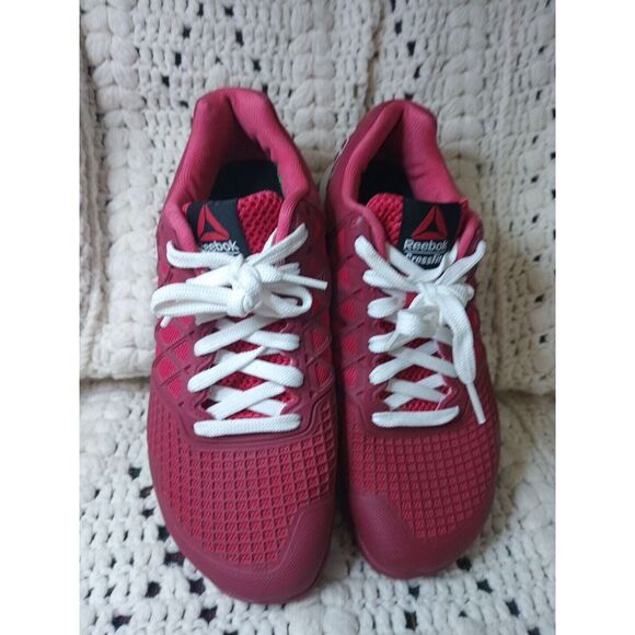 Reebok Womens Shoes Crossfit Maroon Sz‎ 7 M Athletic Sneaker Pre Owned Clean Gym - Picture 3 of 14